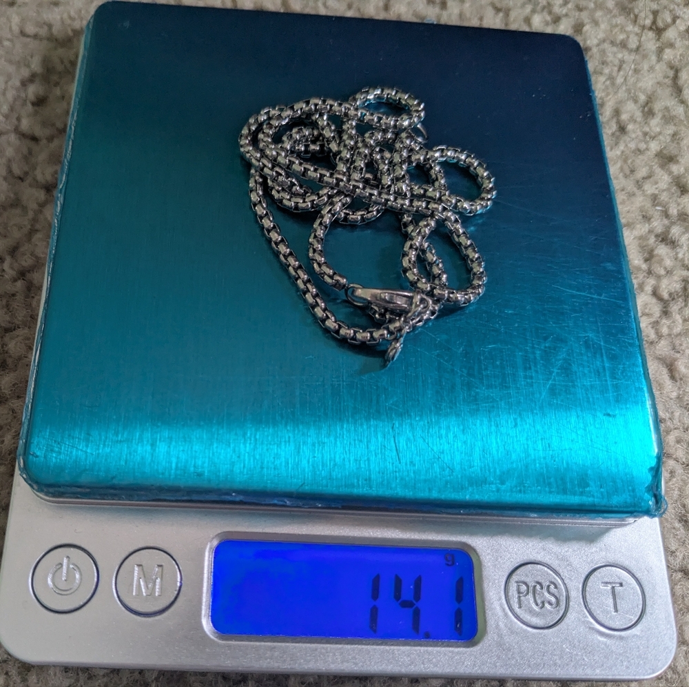 David Yurman Sterling Silver Box Chain Necklace - Picture 2 of 10